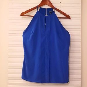 0 - Ann Taylor Silk Sleeveless Blouse - Royal Blue